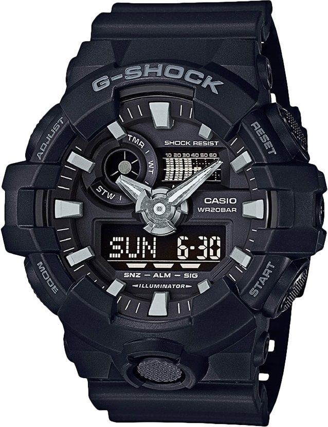 CASIO G-Shock Anadigi Multifunction 53mm Rubber Strap GA-700-1BER